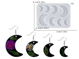 Molde silicona 8 aritos media lunas 